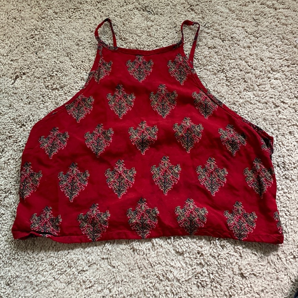Red Crop Top Adjustable Straps size M